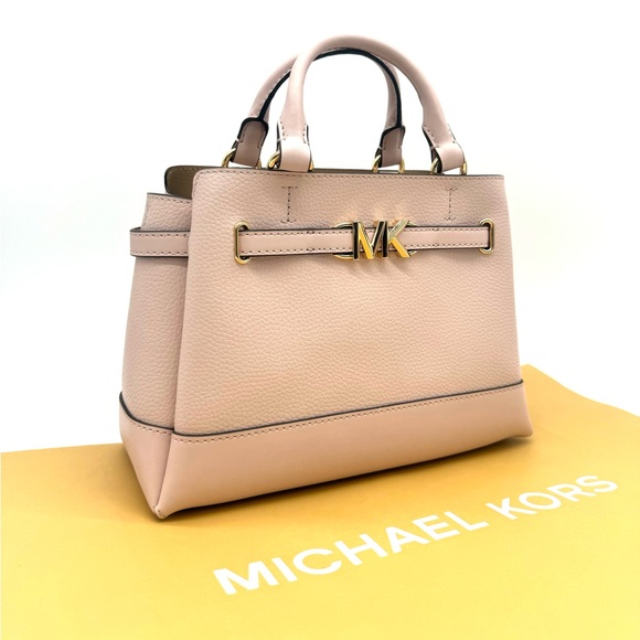 Michael Kors Reed Small Satchel Crossbody Bag Powder Blush - Picture 3 of 12